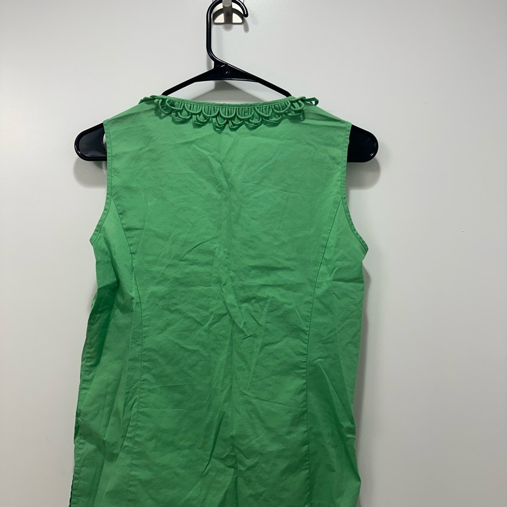 Talbots Vibrant Green Ruffle Blouse - Picture 3 of 9